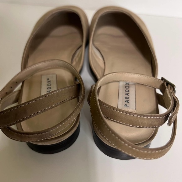 Paradox Ankle Wrap Leather Mules in Sand Size 10B - Picture 6 of 13